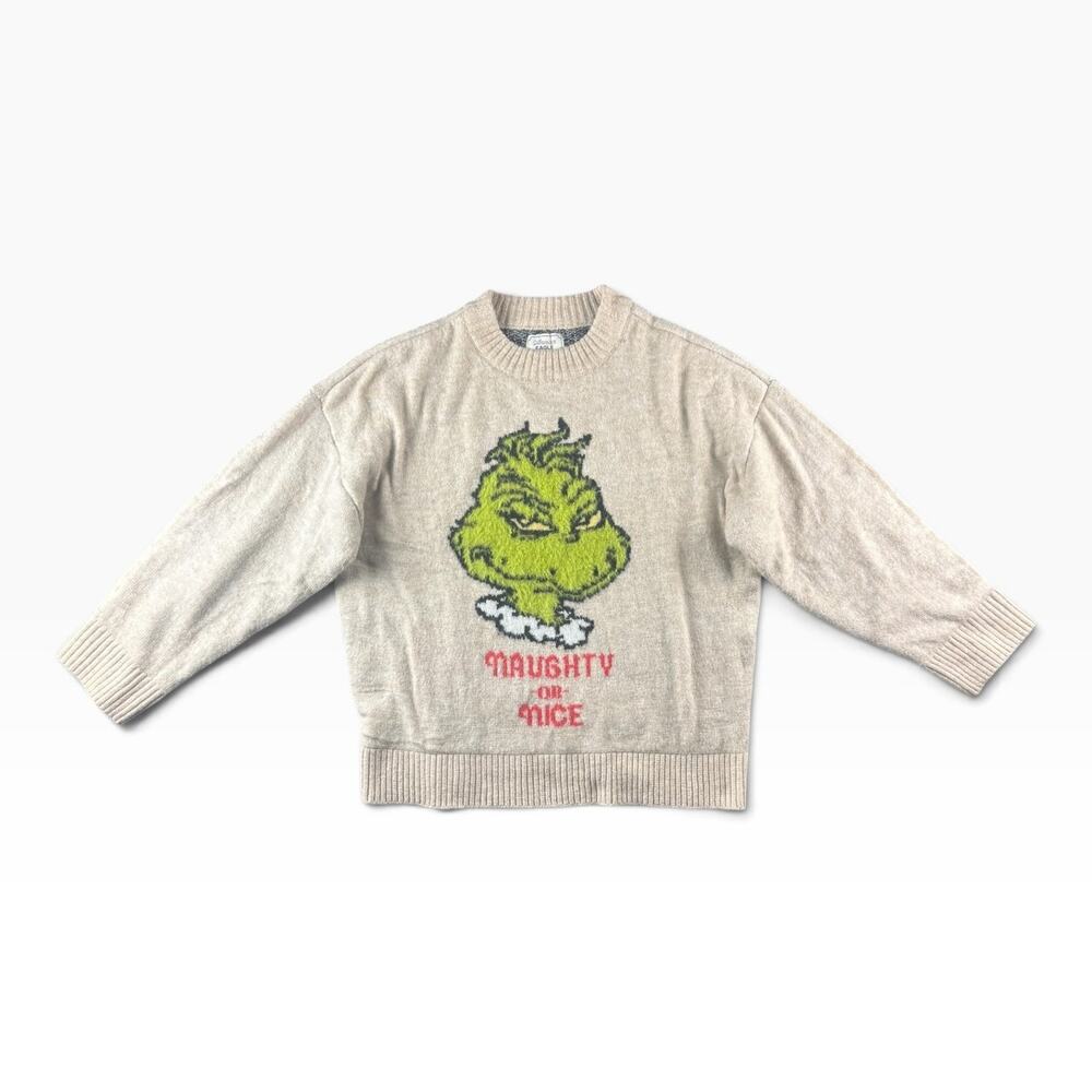 American Eagle Grinch Sweater Womens M Naughty or Nice Christmas Oversized
